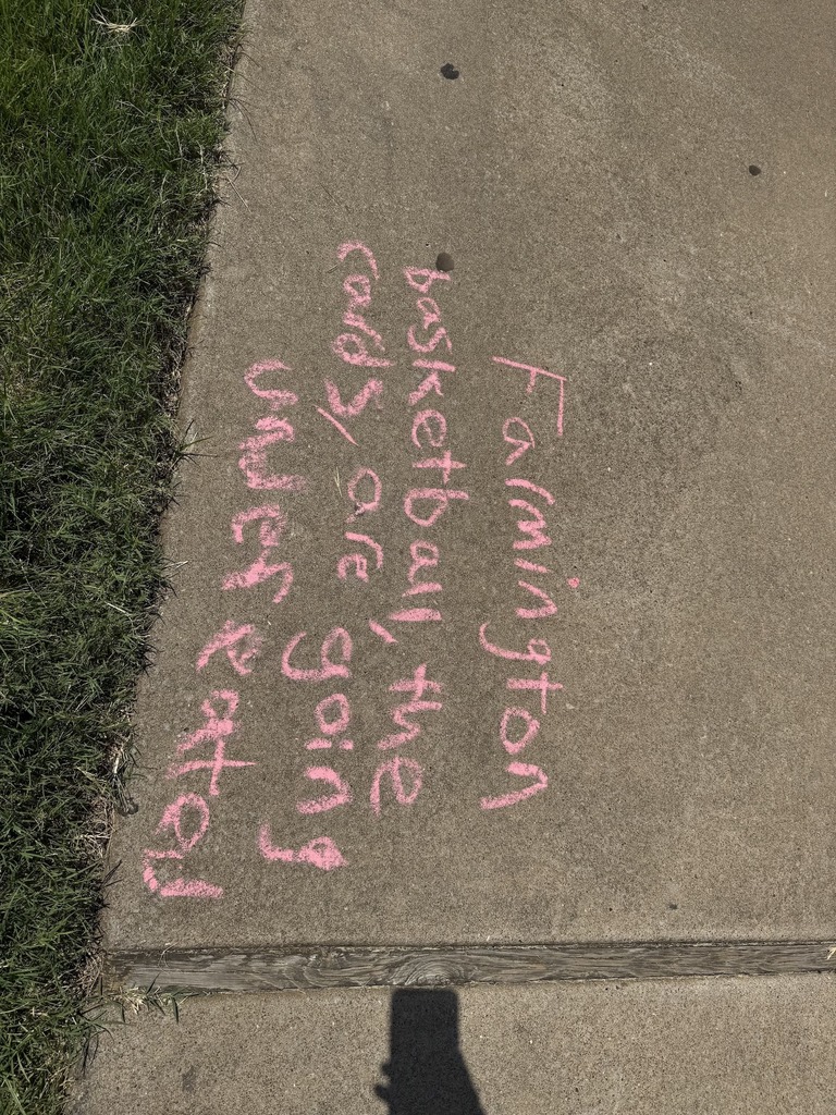 Close up of writing on sidewalk