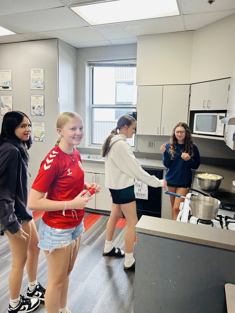 Students in FAC cooking popcorn