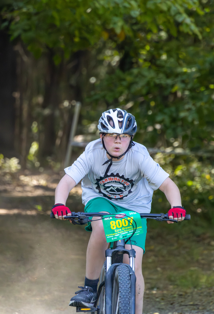 Farmington student rides mountain bike