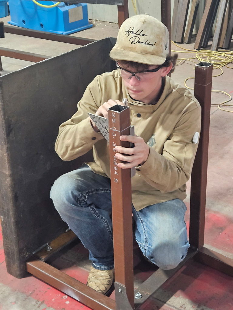 student welding