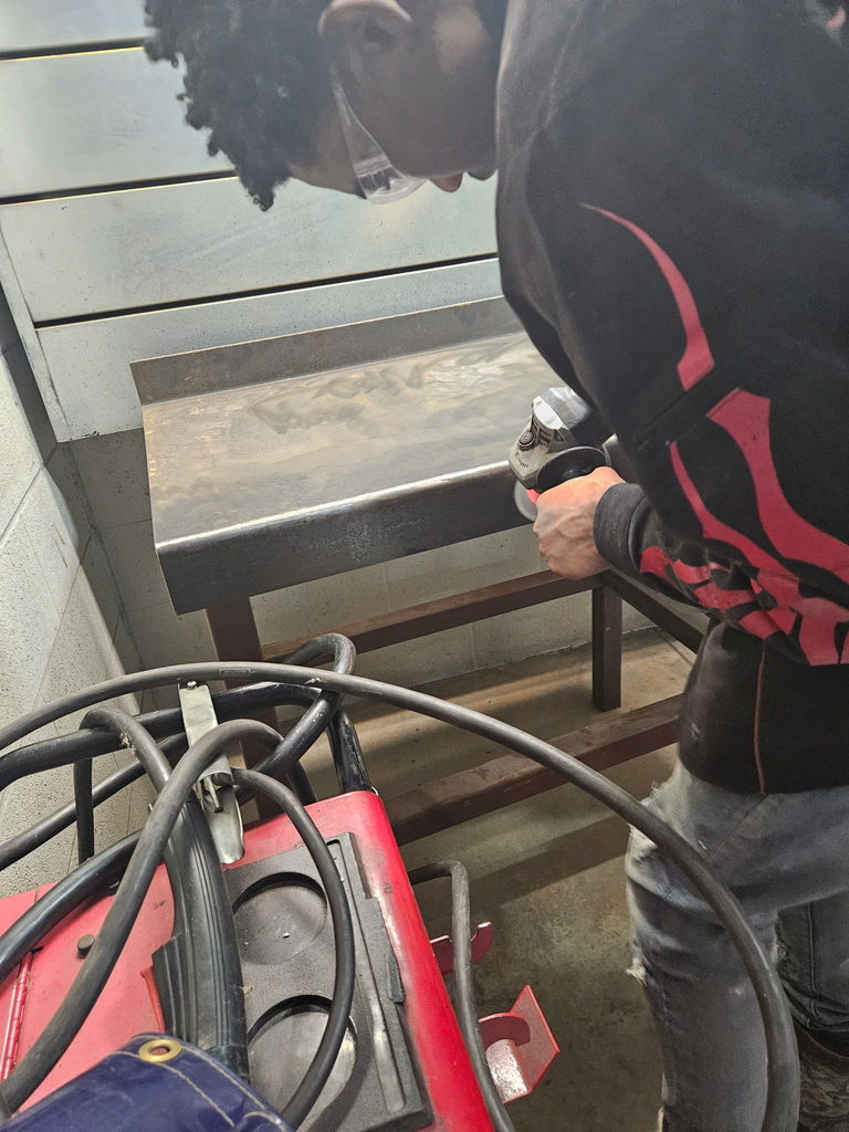 student welding