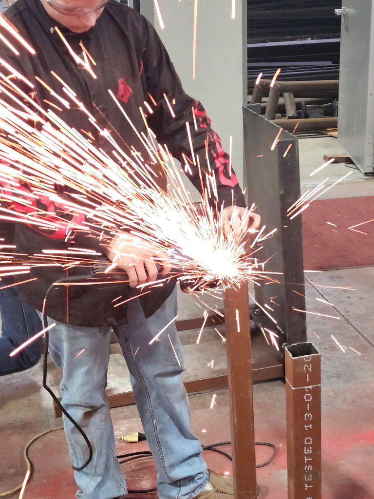 student welding