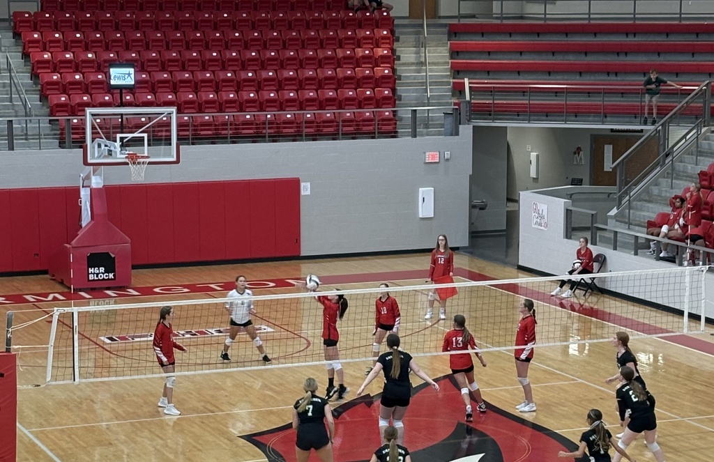 Volleyball team playing a game