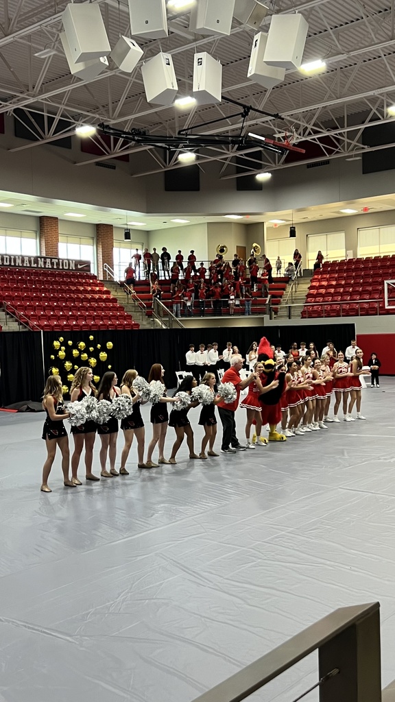 cheerleaders cheering on court