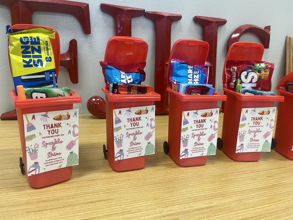 Goodies for Custodian staff in mini trash cans