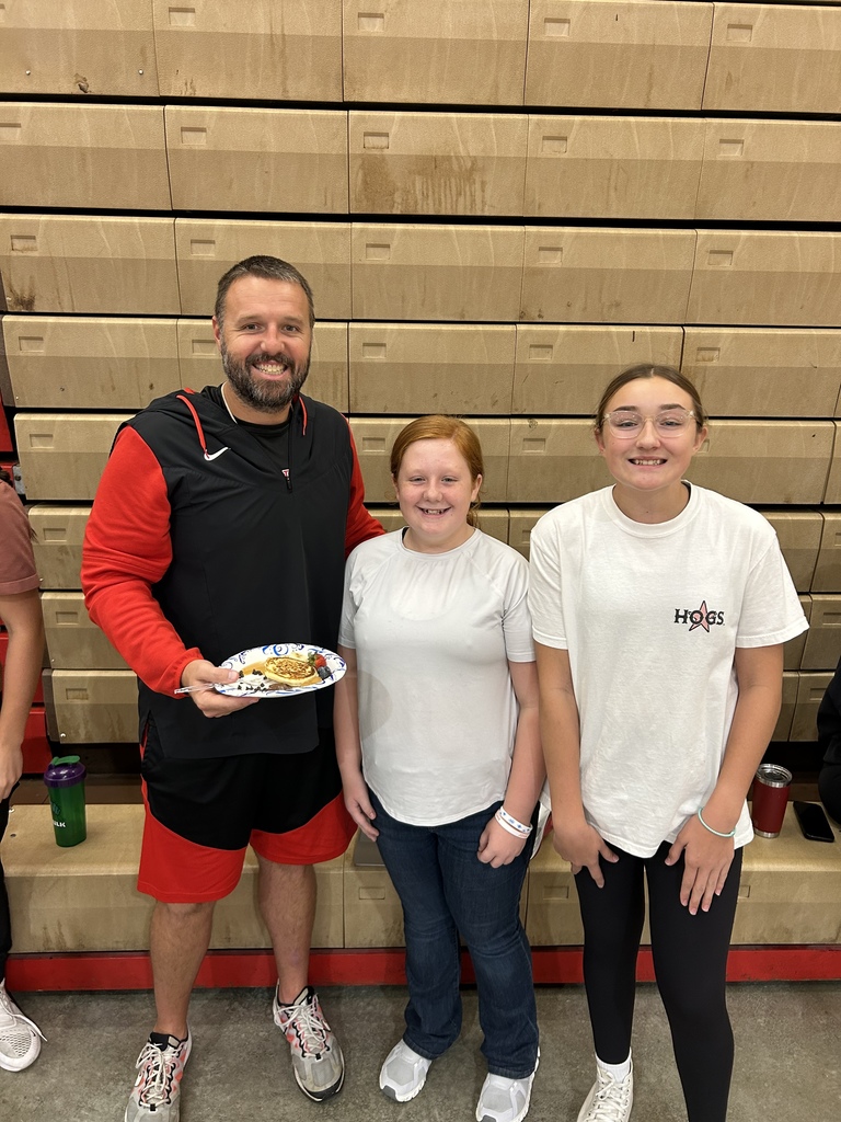 Teacher with pancakes