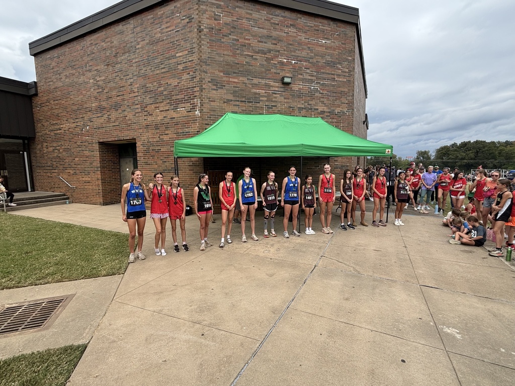 XC Girls winners in a line