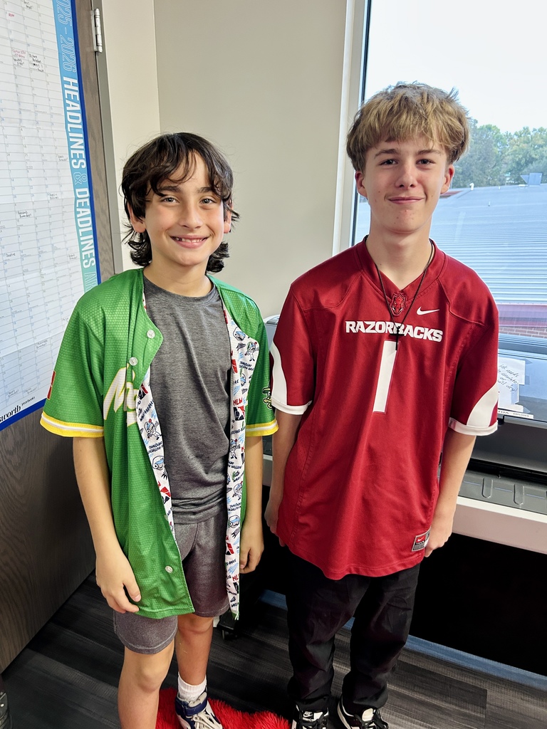 Students wearing jerseys on Jersey Day