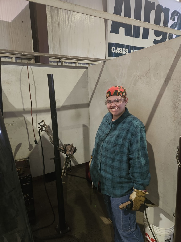 student welding