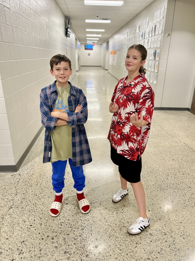 Students dressed up on Adam Sandler day.