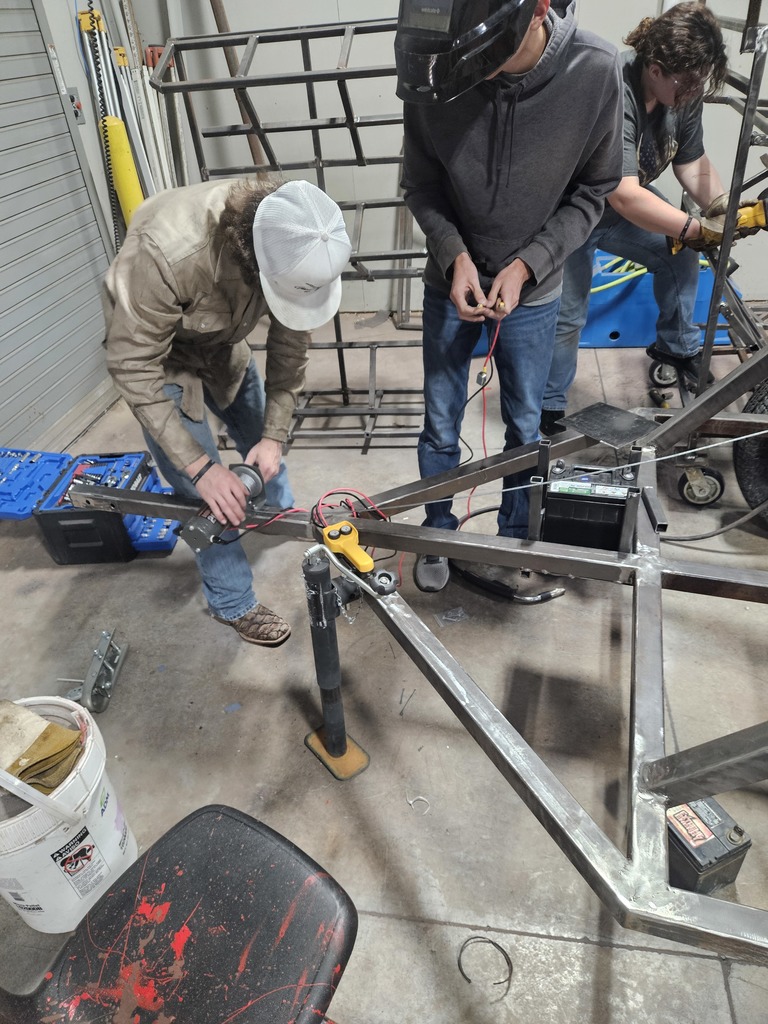 student welding