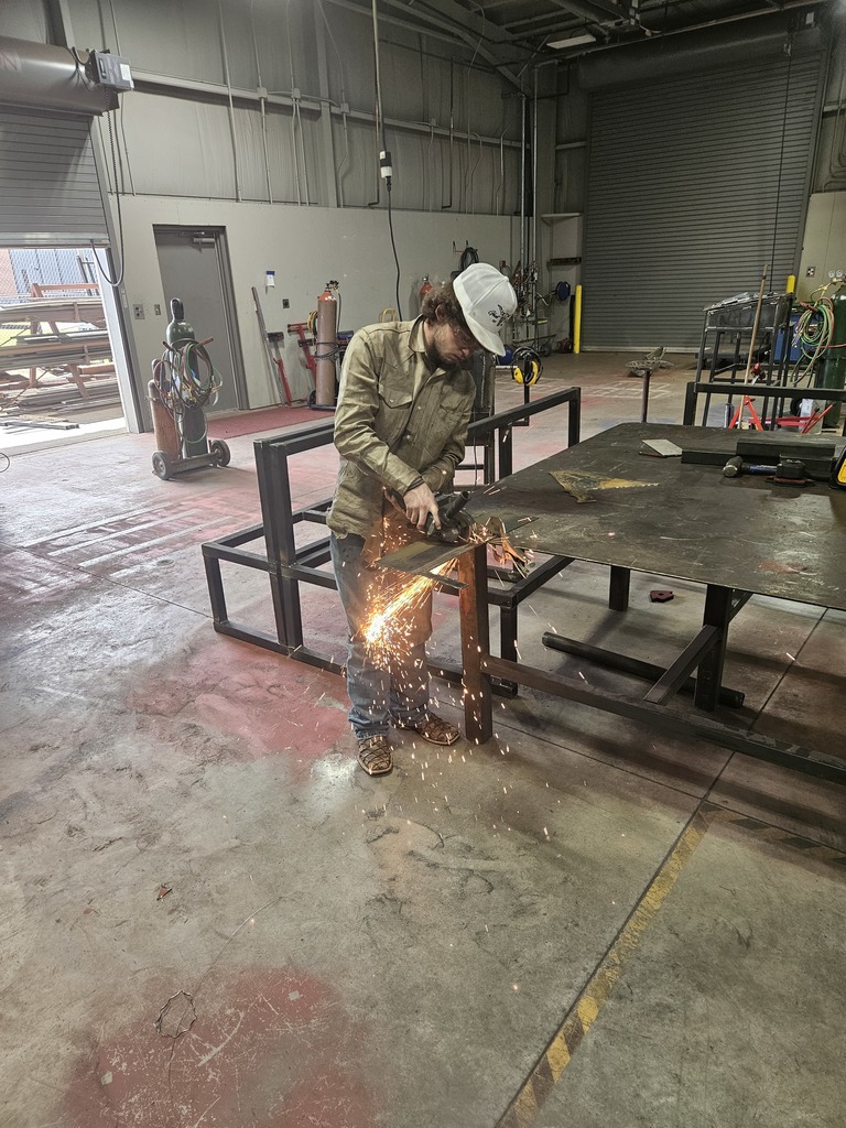 student welding