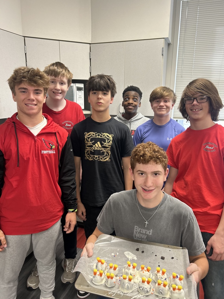 Students in FAC holding tray of Oreo balls
