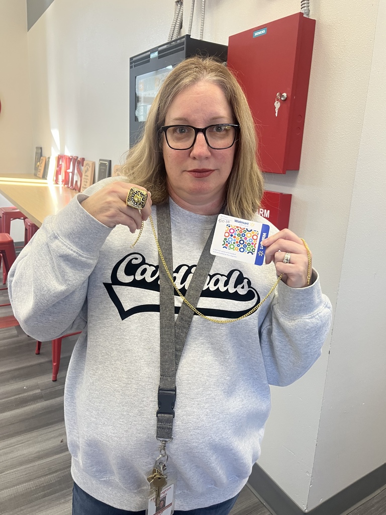 Mrs. Sundquist holding her prize