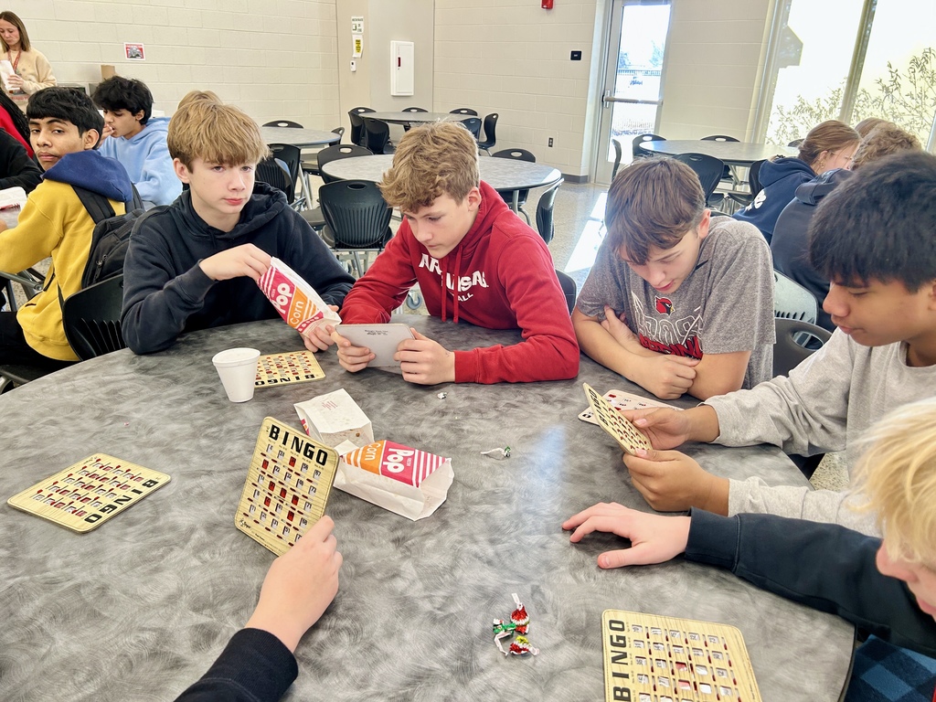 Students playing BINGO at Reward Day