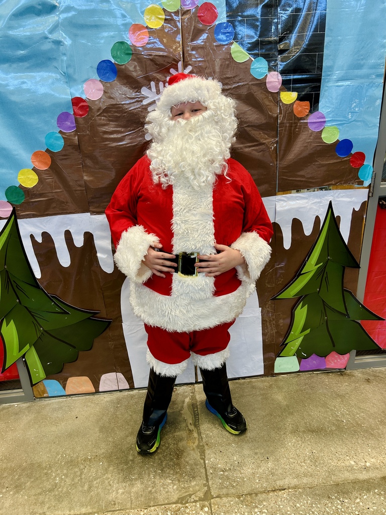Student dressed as Santa