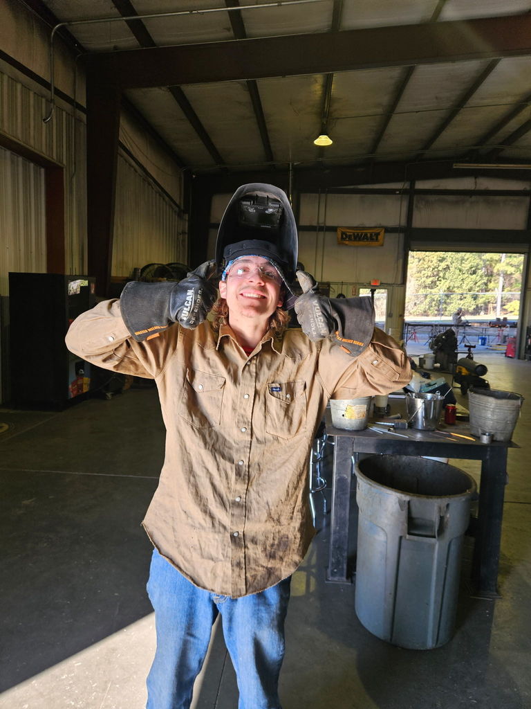 students welding