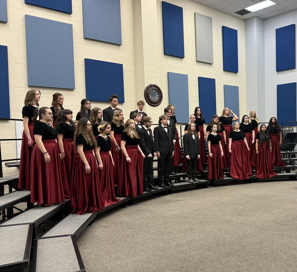 choir posing on risers