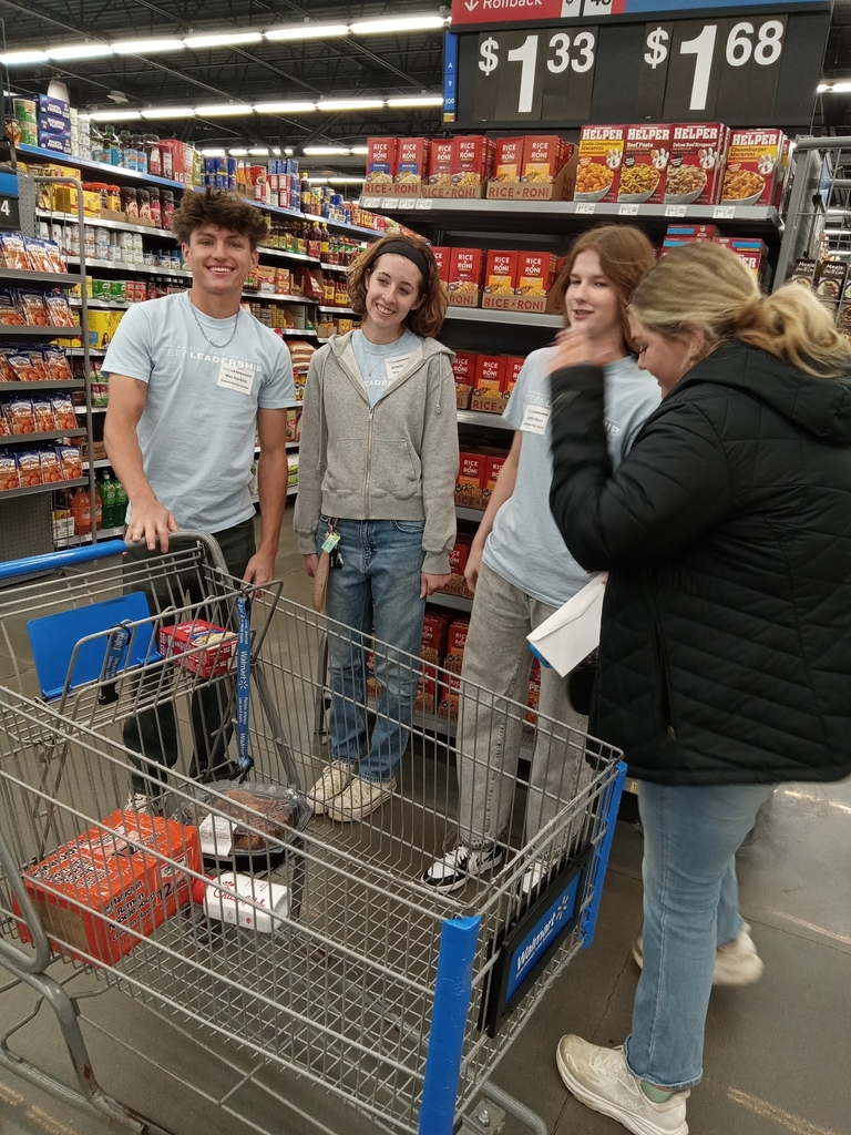 studets shopping in a walmart