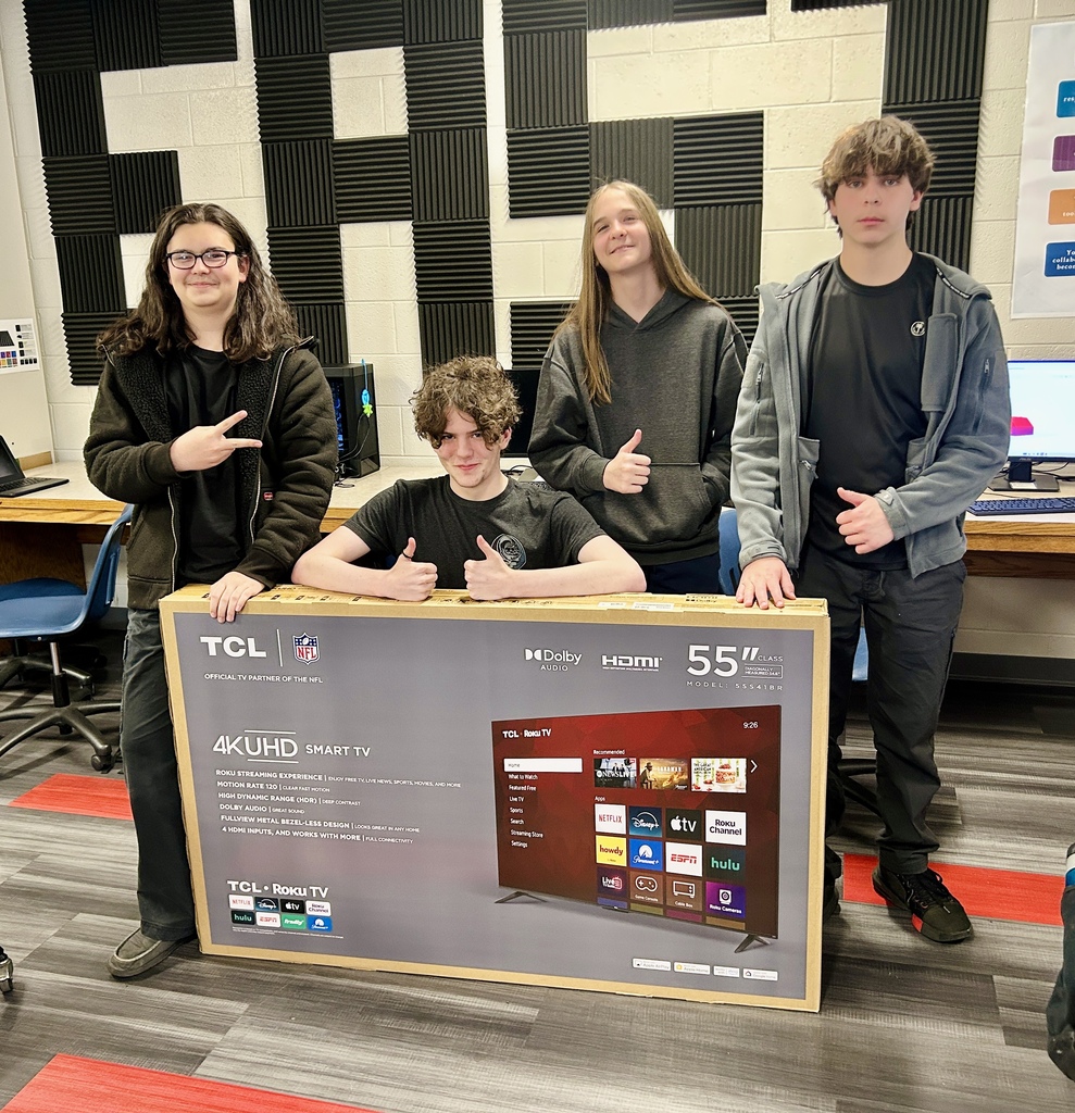 Thumbs up with new TV donated by Josh Petree