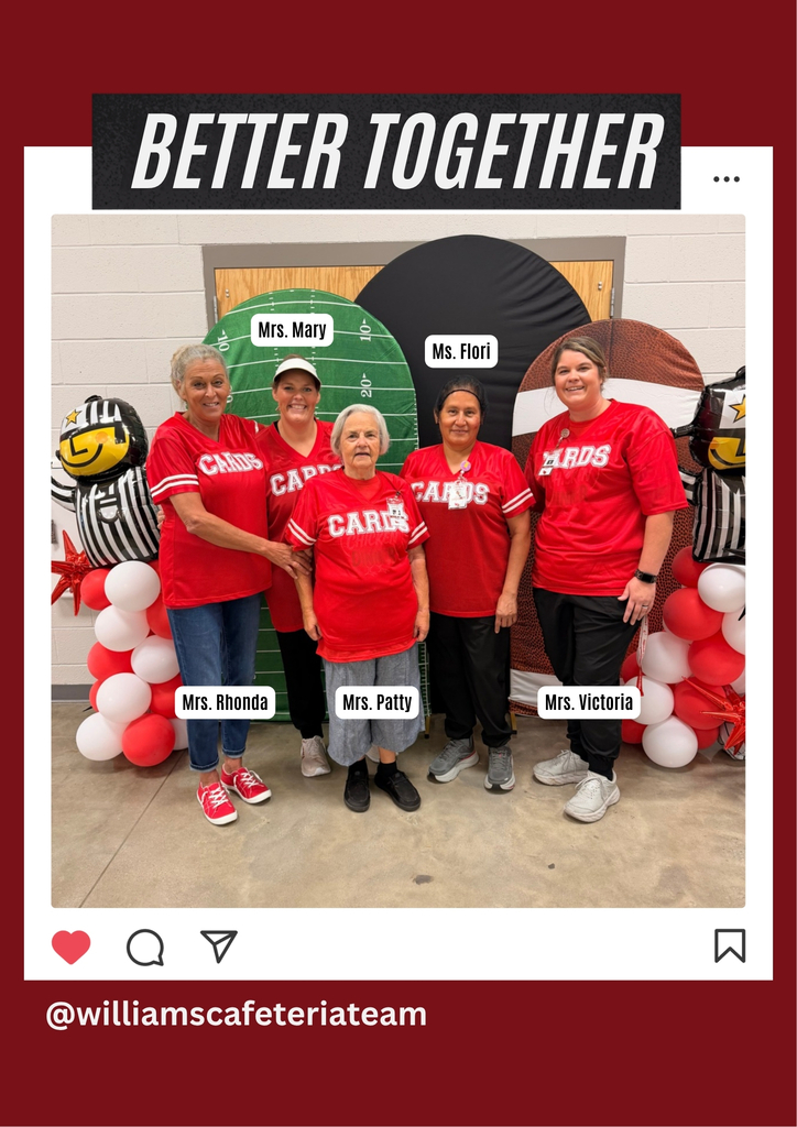 Five people in red t-shirts stand in front of a photo booth backdrop. One has a referee's striped shirt.