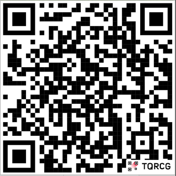 A black and white QR code is displayed on a white background, with the letters "TQRG" in a smaller font below it.