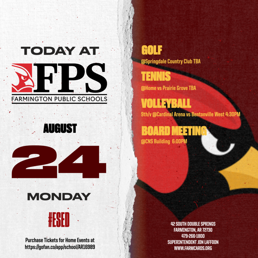 A flyer shows today's date, August 24, Monday, with events including golf, tennis, volleyball, and a board meeting.