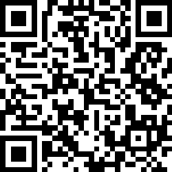 A QR code appears in black and white. It consists of squares in varying shades of gray.
