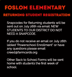 Folsom Returning Student Info