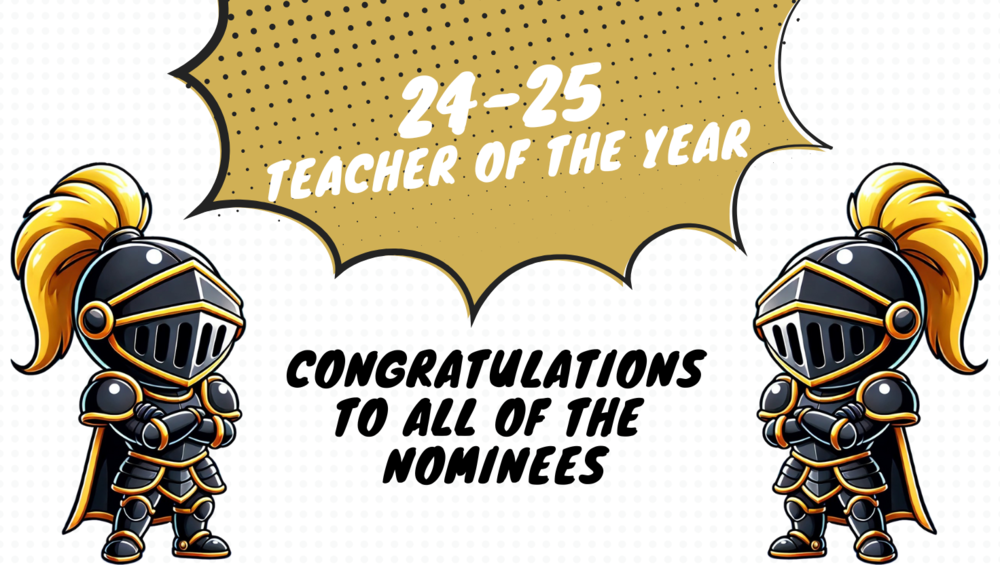teacher of the year graphic with little knights