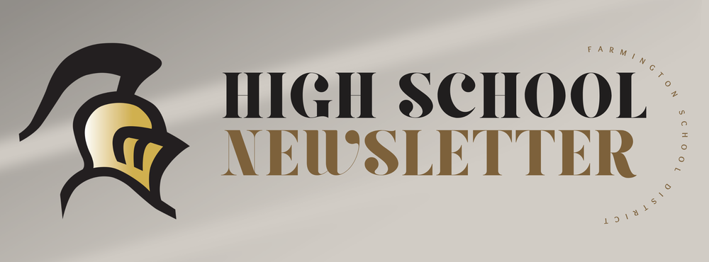 Banner that reads "High School Newsletter" on grey background