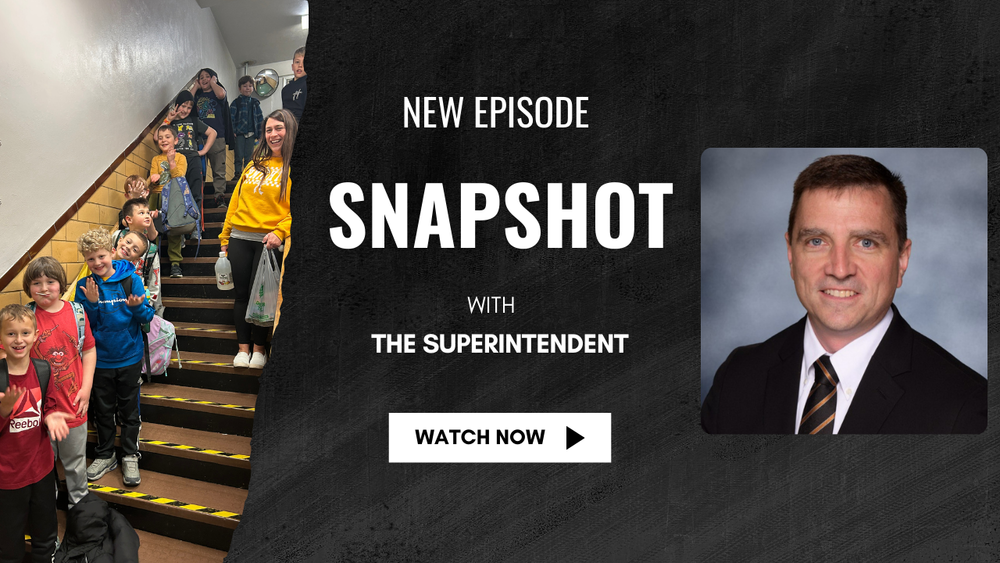 Snapshot with the Superintendent Dr. Gibbs and a picture of students on the stairs at Washington Franklin