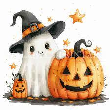 ghost and jack o lantern