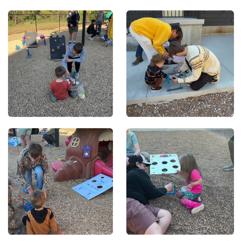 students and children playing games on the playground