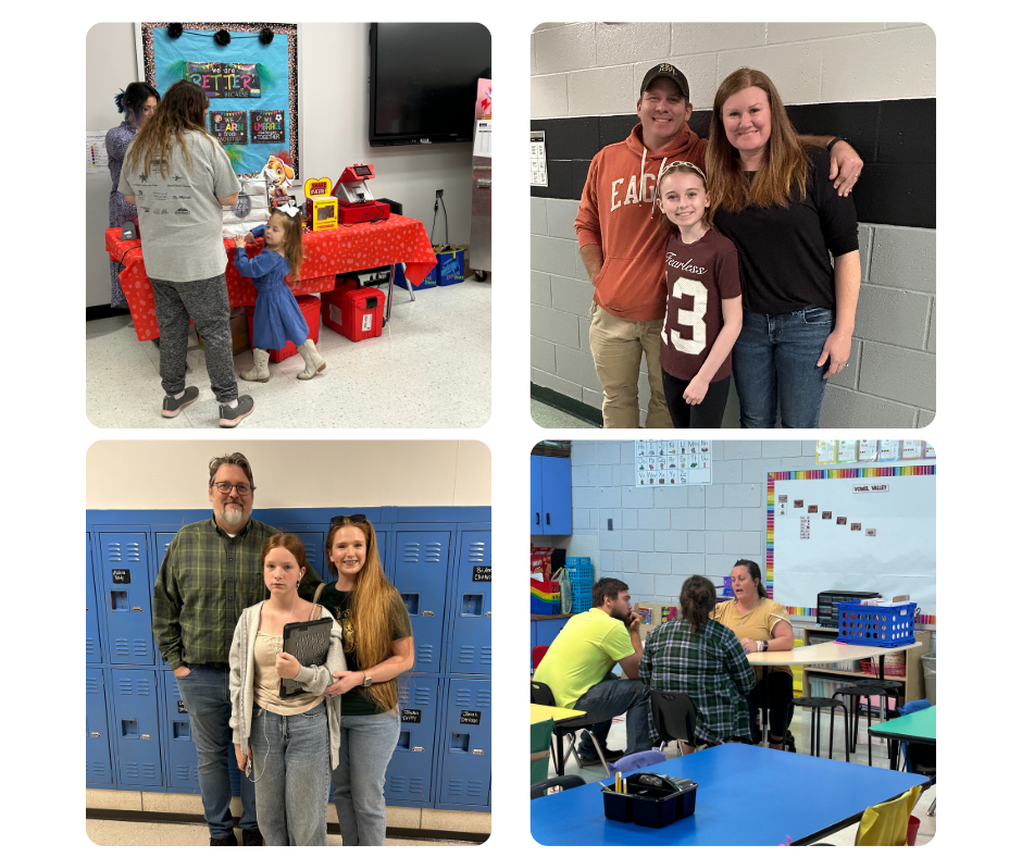 students, teachers and parents at conferences