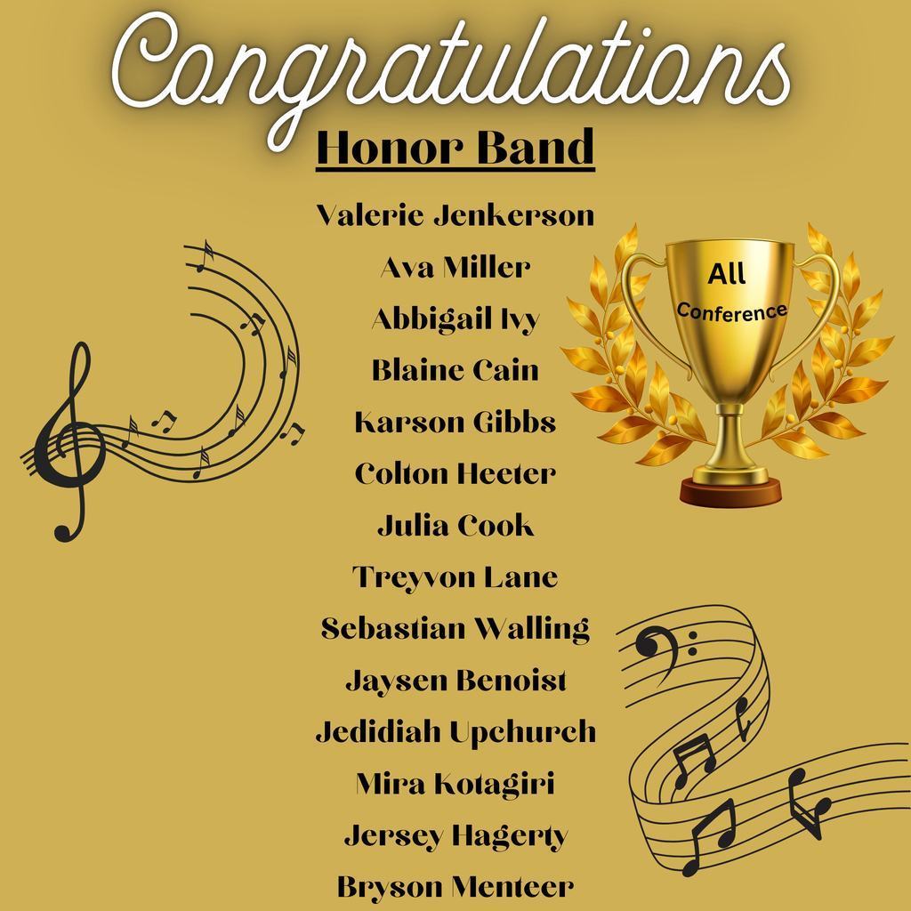 March 4th All Conference Honor Band