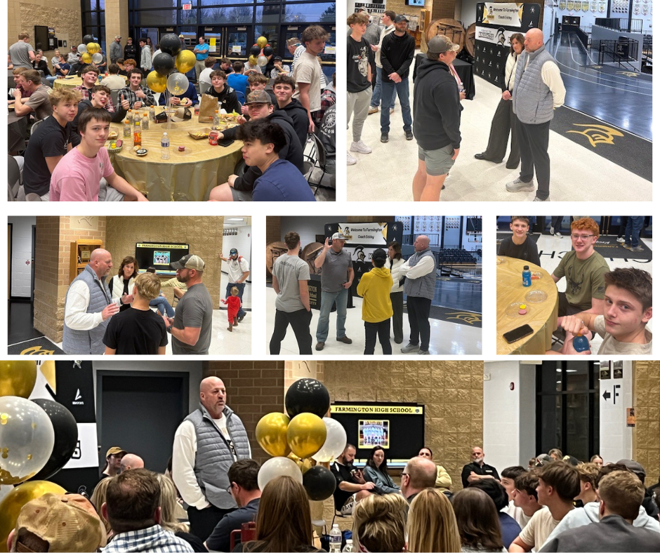 Coach Eckley and his wife meeting players and parents