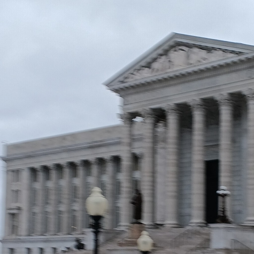 running toward the capital in the wind