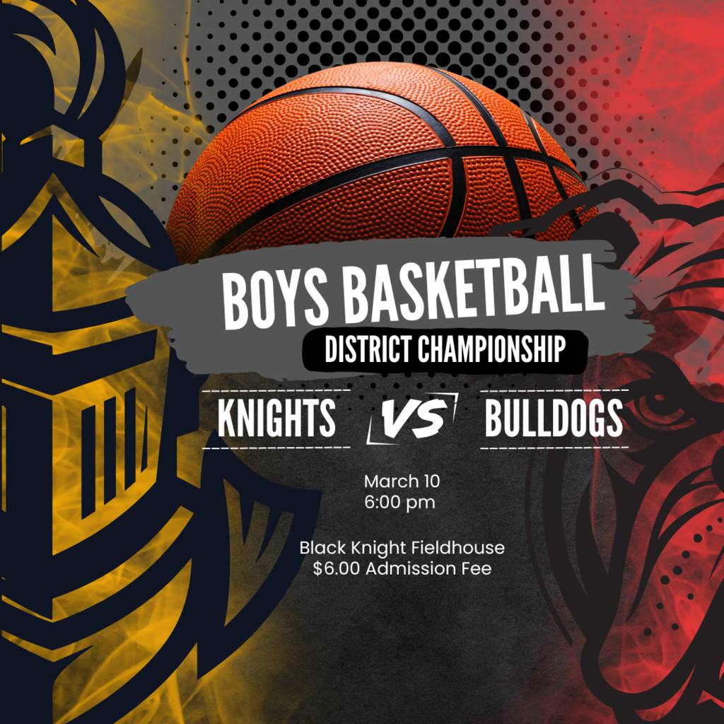 boys basketball Class 5 District 1 Basketball Championship - CHEER ON THE KNIGHTS! 6 pm- Farmington vs. Sikeston $6.00 Admission