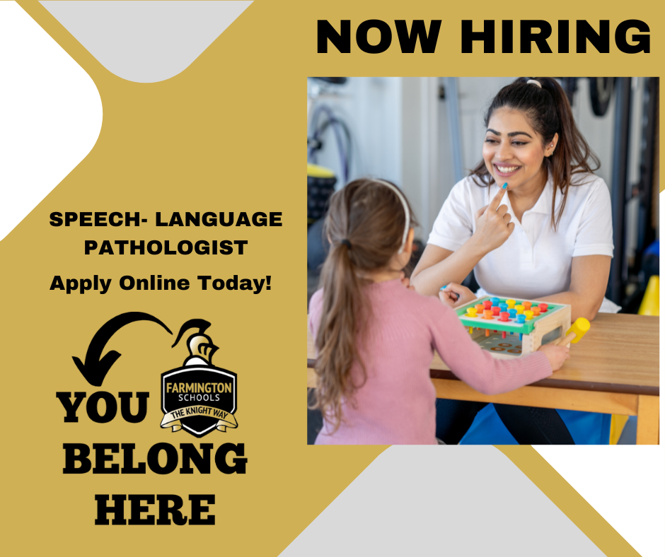 photo of an SLP working with a student