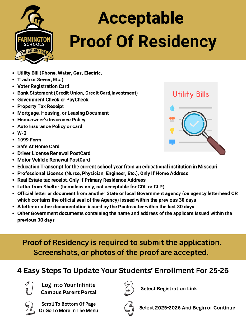 Acceptable Proof of Residency