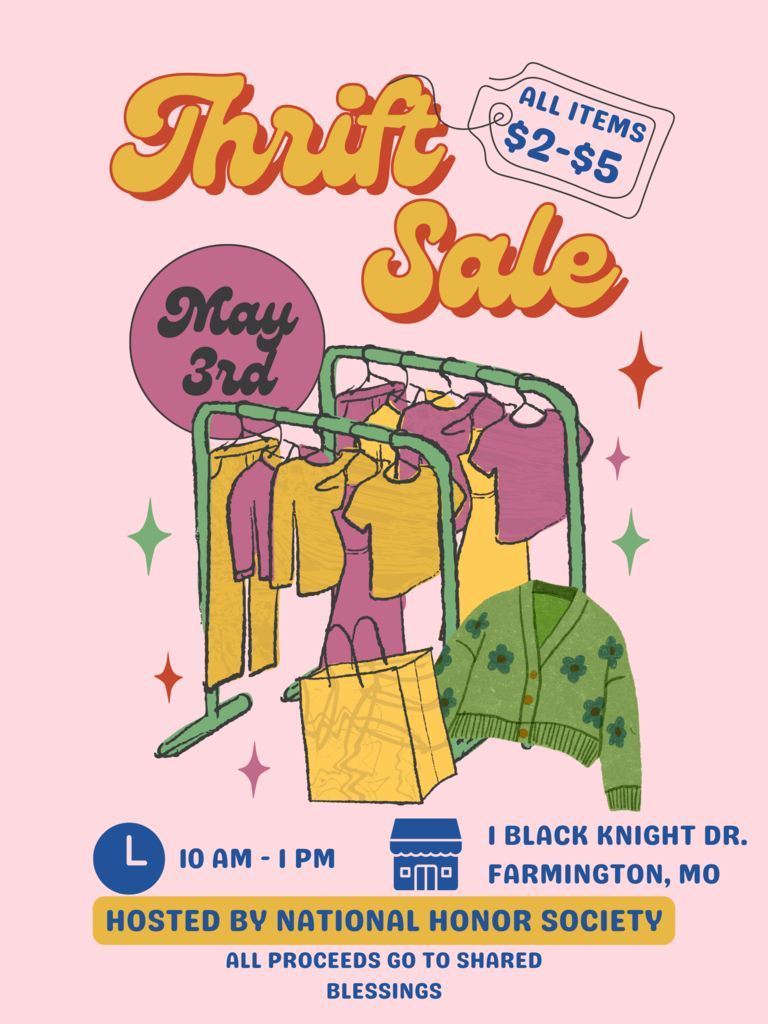Thrift Sale May 3rd