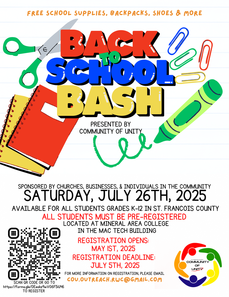Back To School Bash. Must register by July 5th