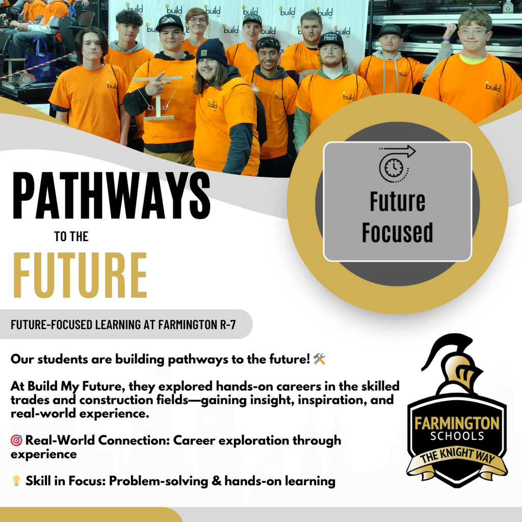 🔨🛠 Our students had an incredible hands-on experience at Build My Future earlier this week! From welding to carpentry, heavy equipment to design, they explored a variety of skilled trades and career pathways in the construction industry. We’re grateful for opportunities like this that open doors and spark inspiration for the future workforce! 👷♀️👷♂️ #BuildMyFuture #CareerReady #FSDKnights #HandsOnLearning #StrongSchoolsStrongCommunity