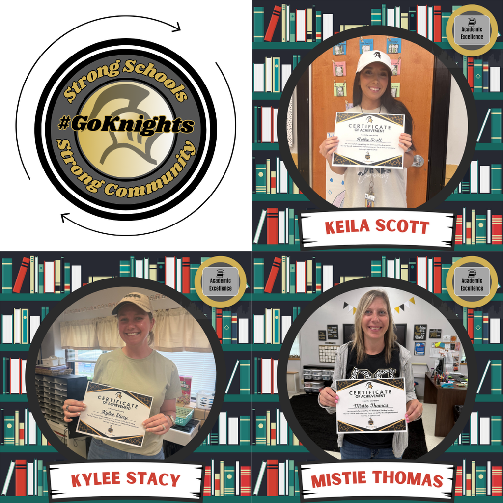 Keila Scott, Kylee Stacy and Mistie Thomas with certicates