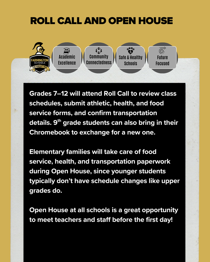 Roll Call and Open House