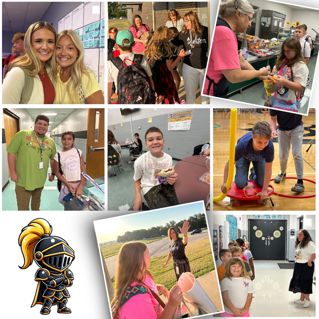 students and staff collage from the first day of school