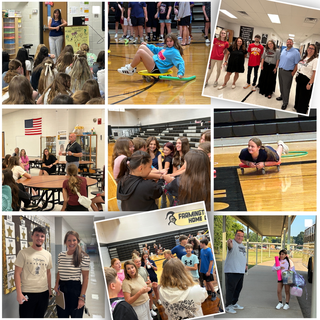 students and staff collage from the first day of school