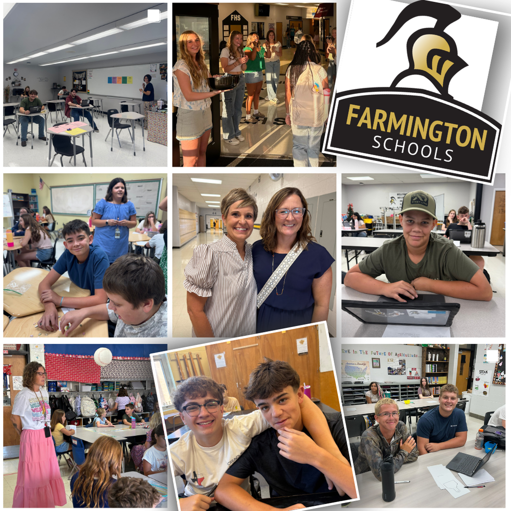 students and staff collage from the first day of school
