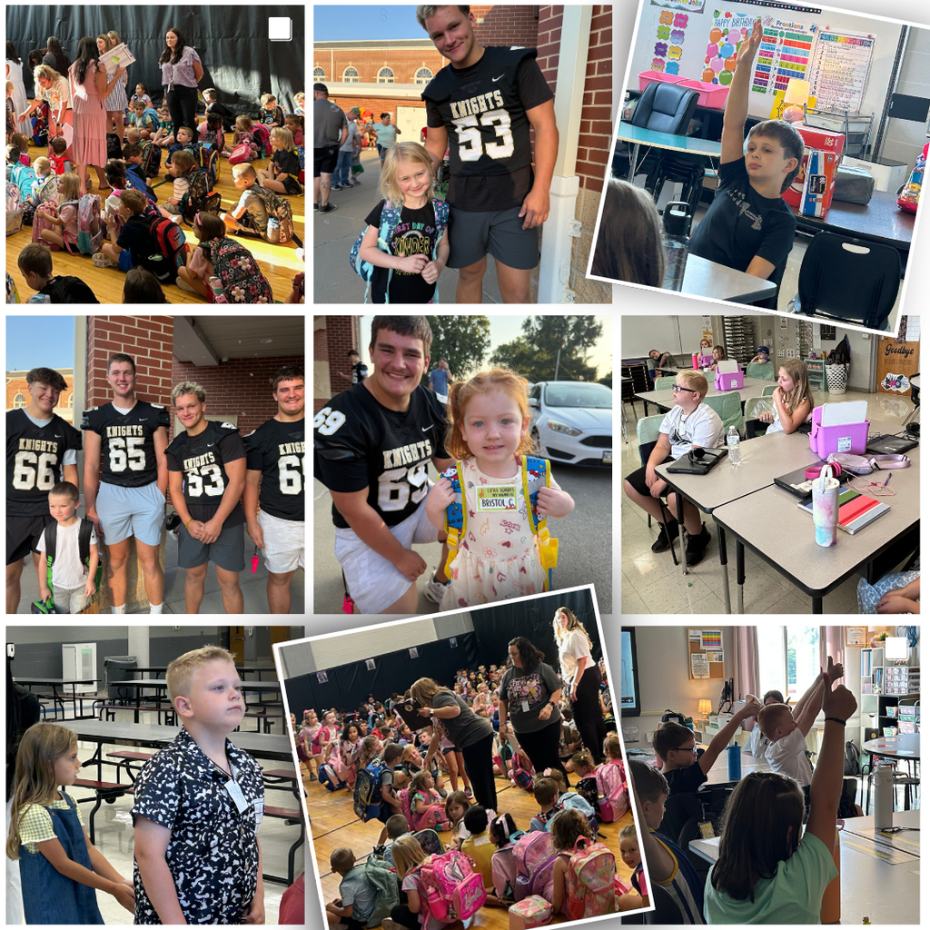 students and staff collage from the first day of school